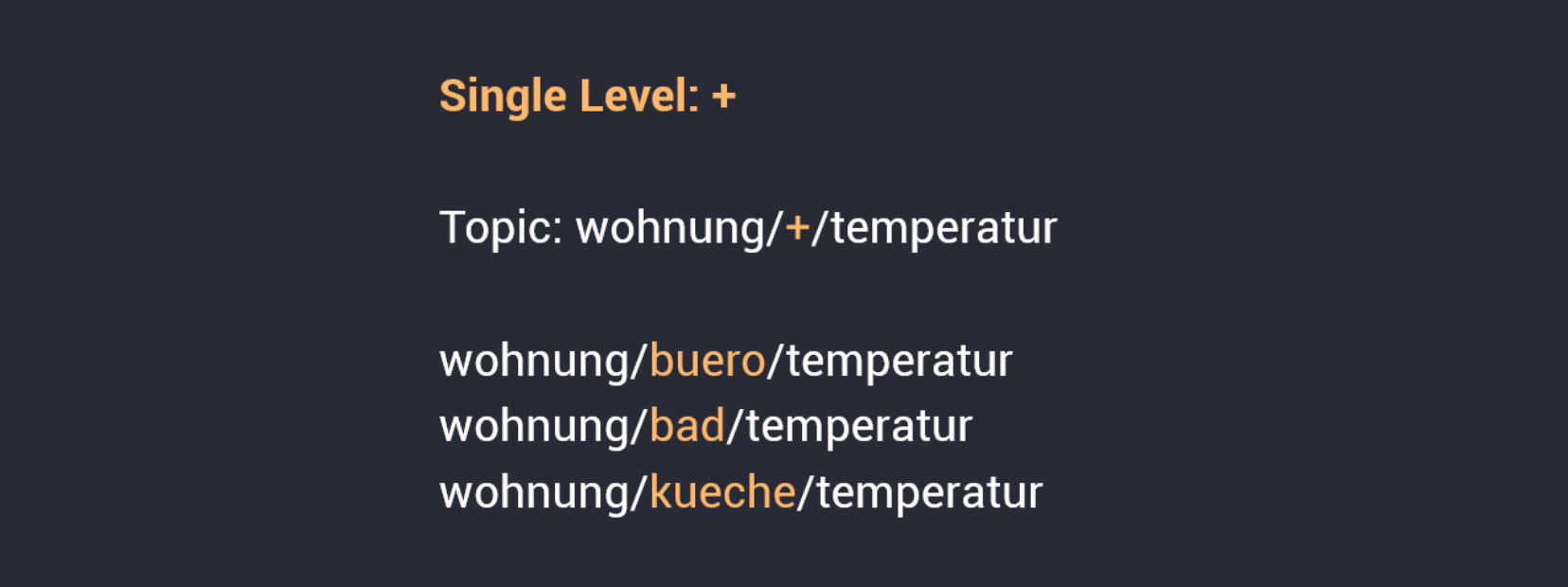 The structure of a single level wildcard